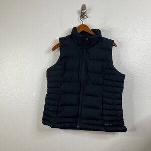 Lands' End Black Puffer Vest Size Large